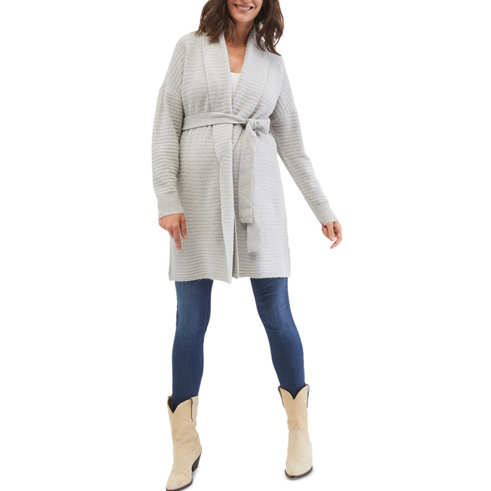 Motherhood Maternity Waffle-Knit Wrap Cardigan